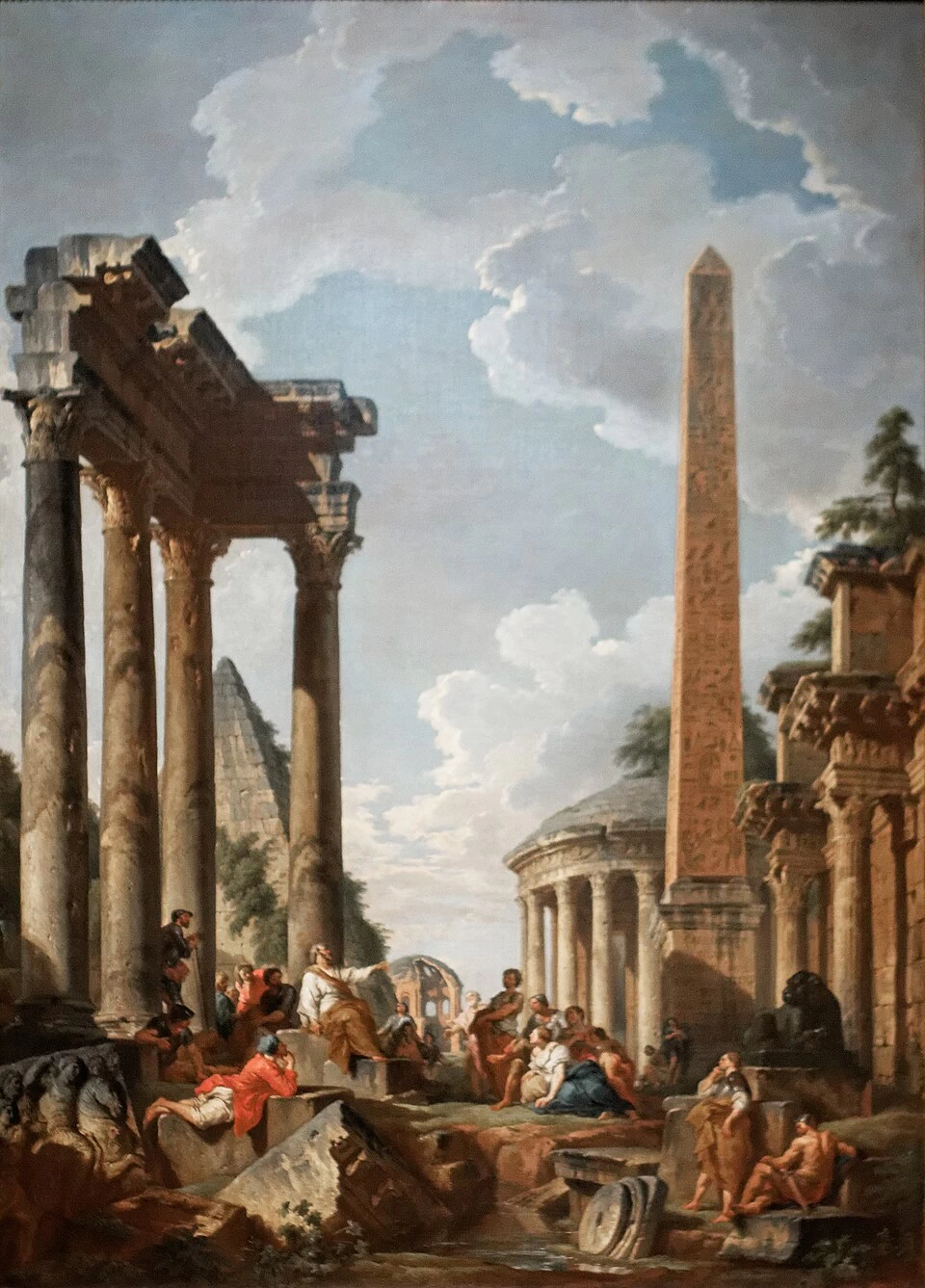 Capriccio architettonico con predicatore in rovine romane - Museo del Louvre, Parigi